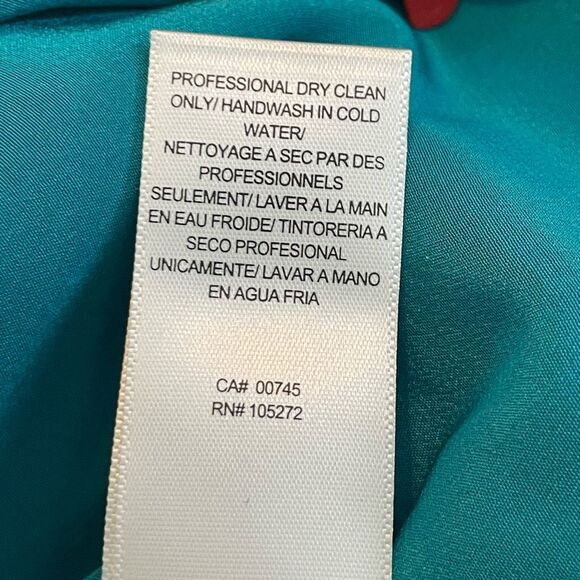 Ramy Brook One Shoulder Midi Dress Teal Crepe Bow Detail M - Picture 10 of 11